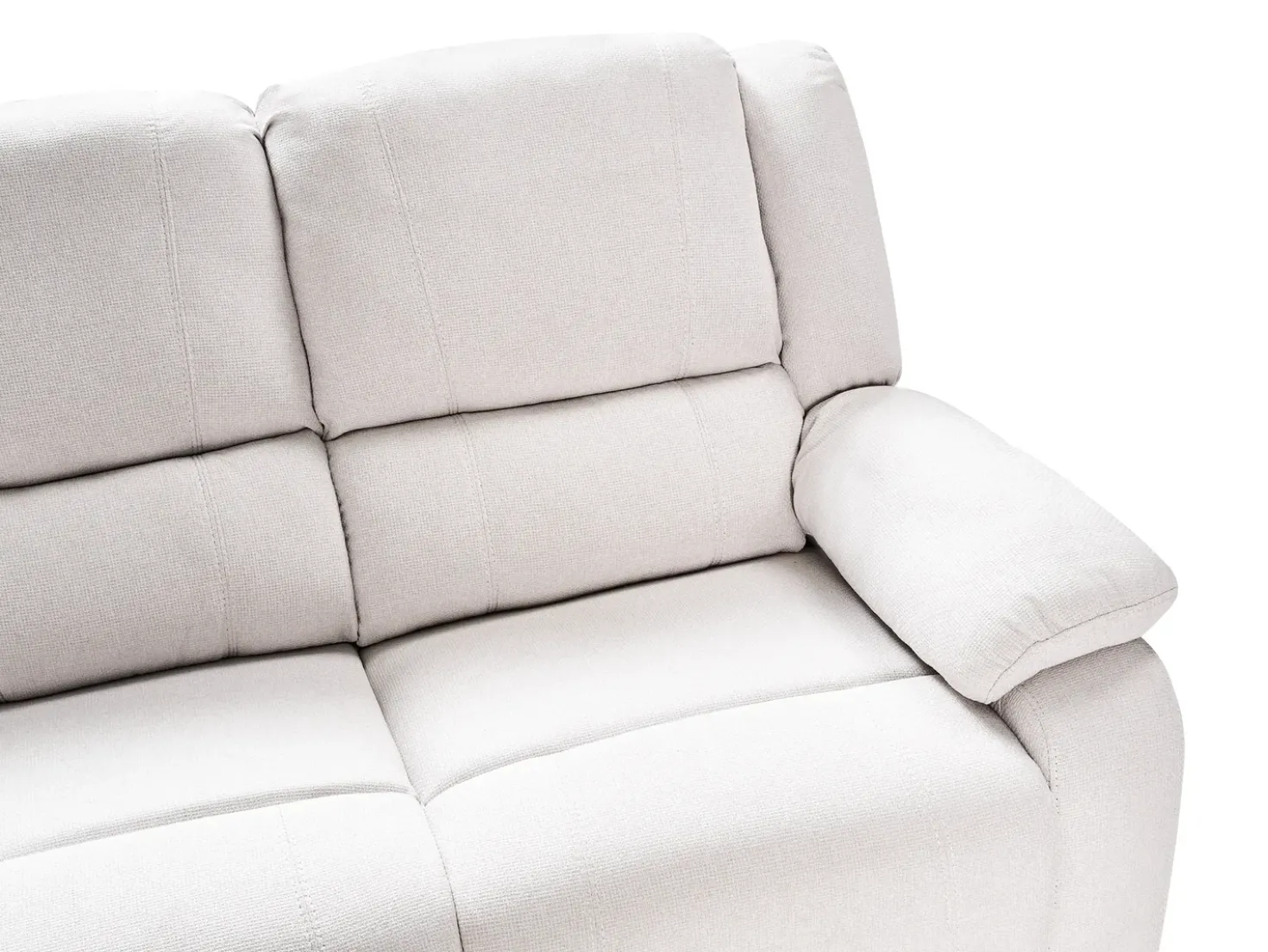 Divano angolare reclinabile manuale 5 posti ROKKE Tessuto Beige chiaro Lato Sinistro
