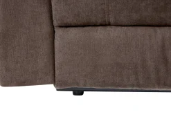 Divano angolare reclinabile elettrico 5 posti ROKKE Tessuto Marrone con porta USB Lato Sinistro