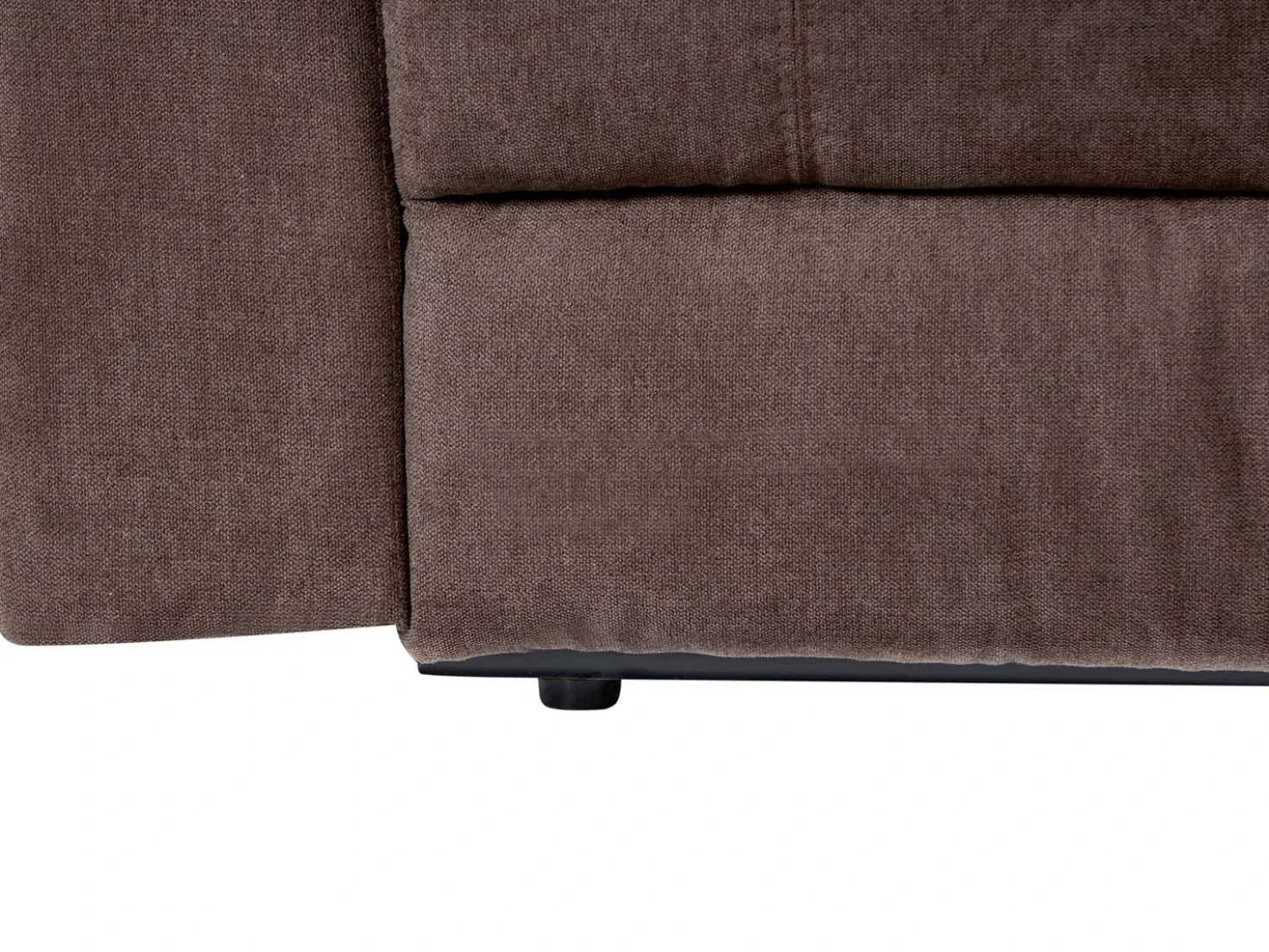 Divano angolare reclinabile elettrico 5 posti ROKKE Tessuto Marrone con porta USB Lato Sinistro