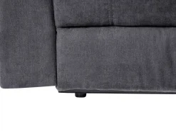 Divano angolare reclinabile elettrico 5 posti ROKKE Tessuto Grigio scuro con porta USB Lato Sinistro