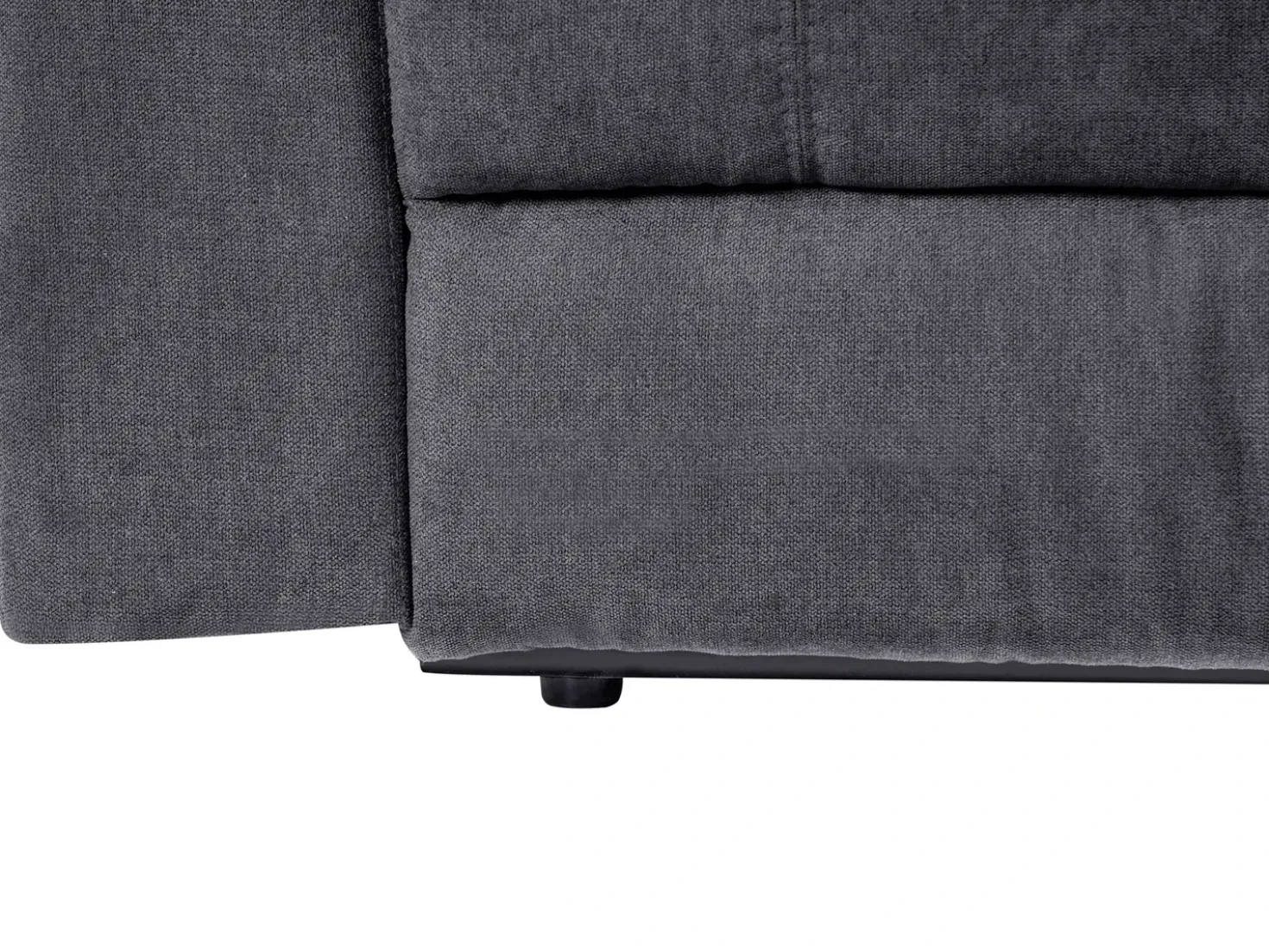Divano angolare reclinabile elettrico 5 posti ROKKE Tessuto Grigio scuro con porta USB Lato Sinistro
