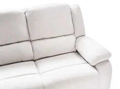 Divano angolare reclinabile manuale 5 posti ROKKE Tessuto Beige chiaro con porta USB Lato Sinistro