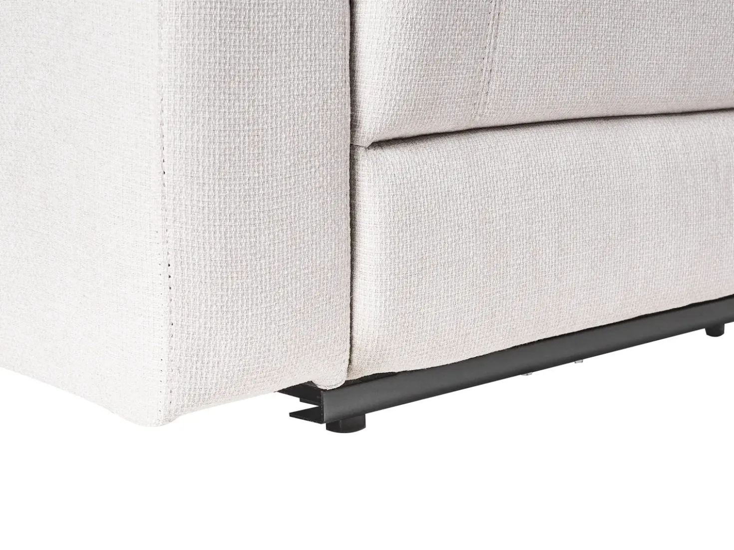 Divano angolare reclinabile manuale 5 posti ROKKE Tessuto Beige chiaro con porta USB Lato Sinistro