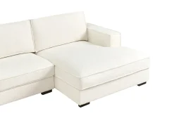 Divano angolare RENDERS Bouclé Bianco sporco con ottomana Lato Sinistro