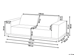 Divano da giardino 2 posti ROVIGO Beige