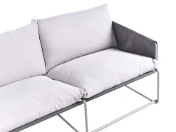 Divano da giardino 2 posti PONTE Metallo Grigio