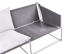 Divano da giardino 2 posti PONTE Metallo Grigio