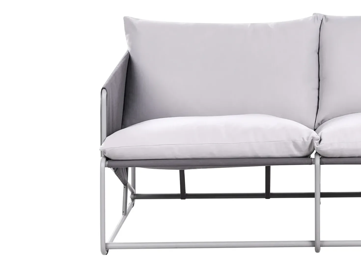 Divano da giardino 2 posti PONTE Metallo Grigio