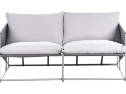 Divano da giardino 2 posti PONTE Metallo Grigio