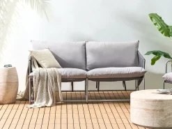 Divano da giardino 2 posti PONTE Metallo Grigio