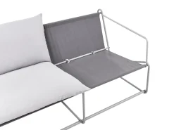 Divano da giardino 2 posti PONTE Metallo Grigio