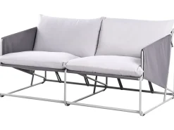 Divano da giardino 2 posti PONTE Metallo Grigio