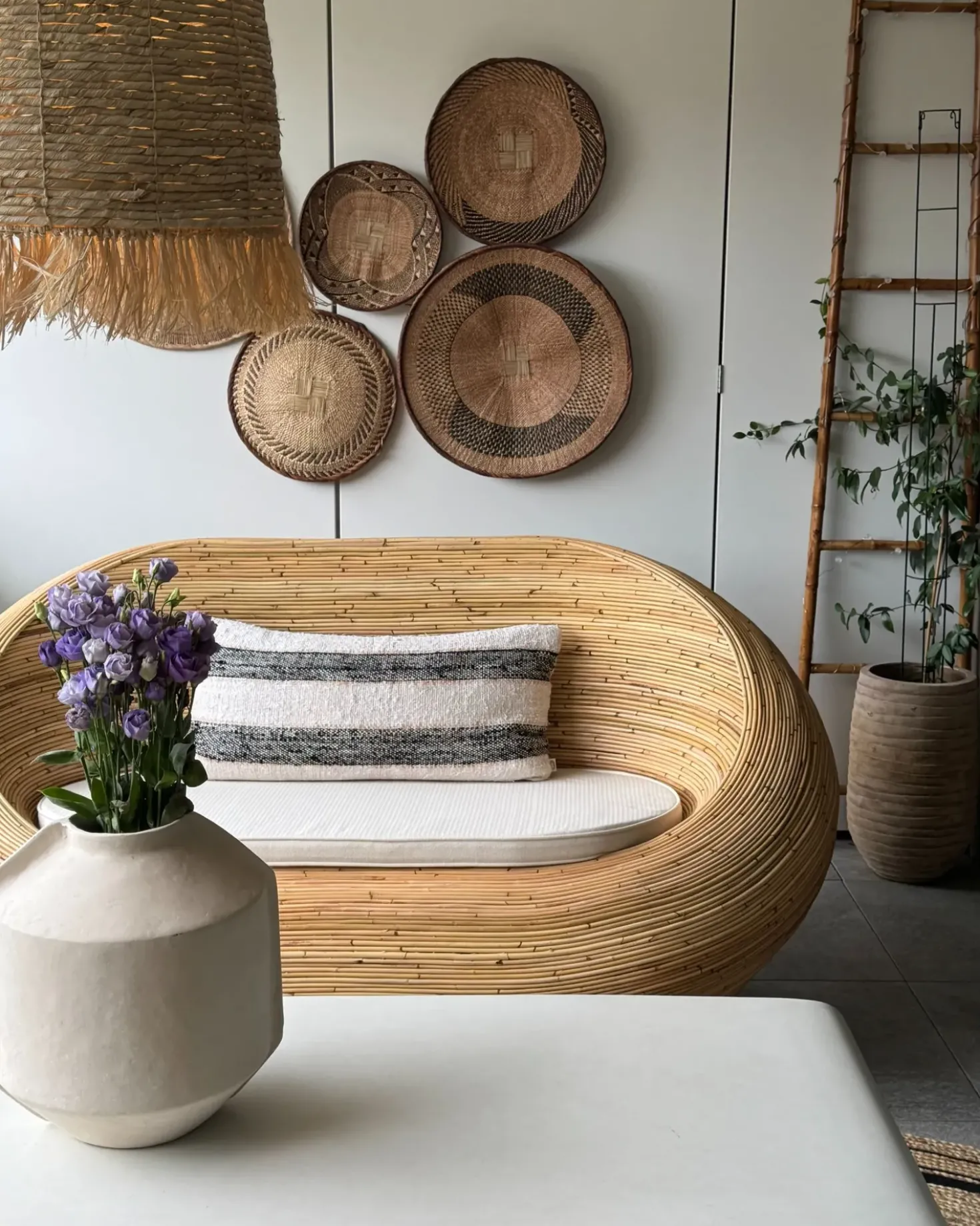Divano da giardino 2 posti MAIORI Rattan Naturale