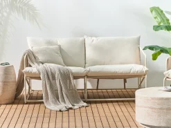 Divano da giardino 2 posti PONTE Metallo Beige chiaro