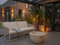 Divano da giardino 2 posti PONTE Metallo Beige chiaro