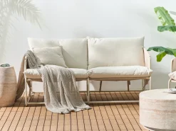 Divano da giardino 2 posti PONTE Metallo Beige chiaro