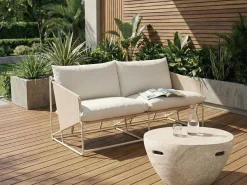 Divano da giardino 2 posti PONTE Metallo Beige chiaro