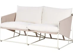 Divano da giardino 2 posti PONTE Metallo Beige chiaro
