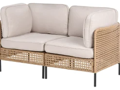 Divano da giardino 2 posti OMEGANA Rattan sintetico (PE) Beige chiaro