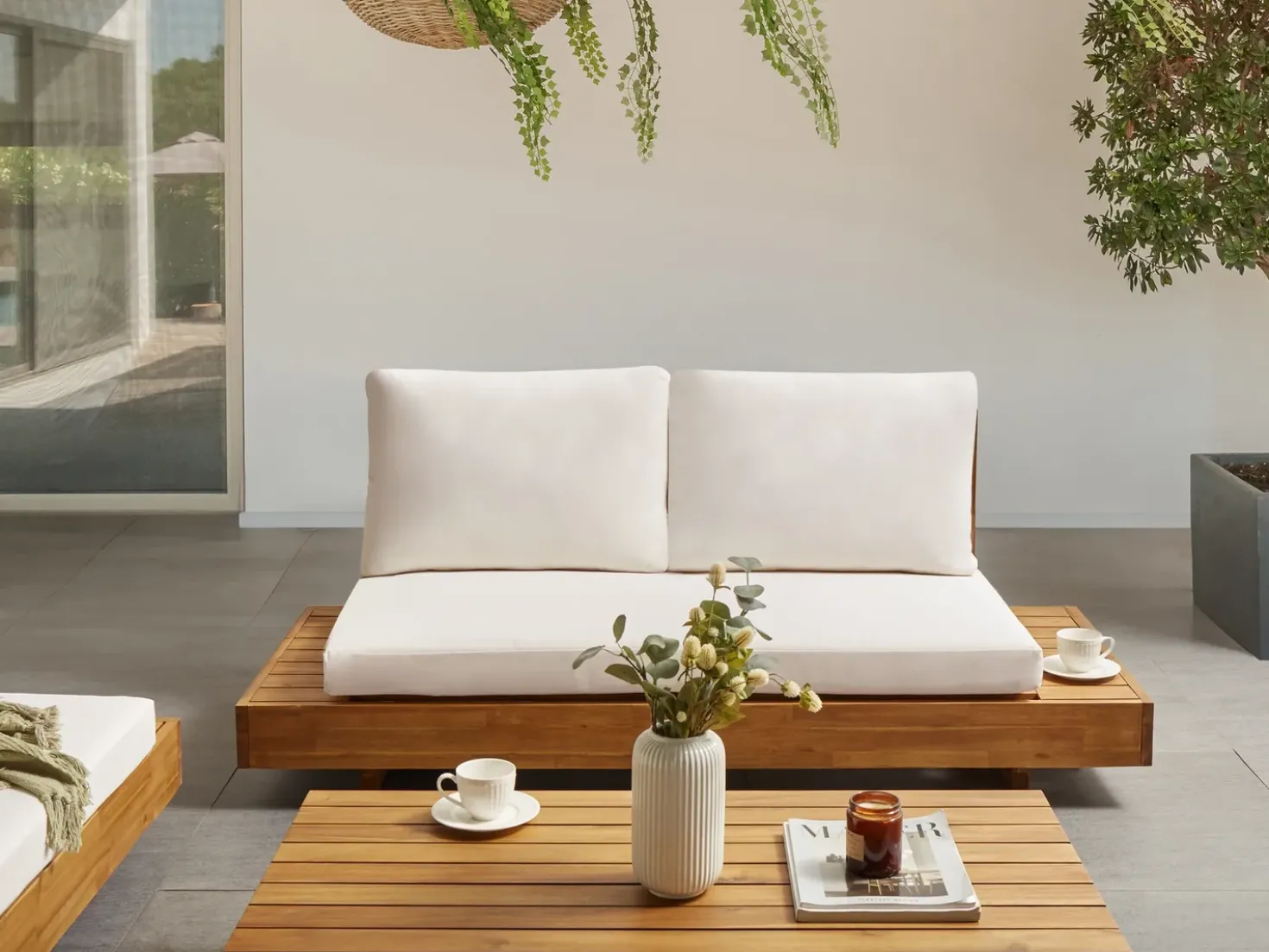 Divano da giardino 2 posti MARETTIMO Legno di acacia certificato Marrone