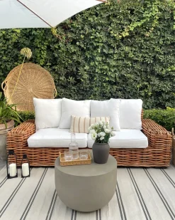 Divano da giardino 3 posti FORLI Rattan Naturale