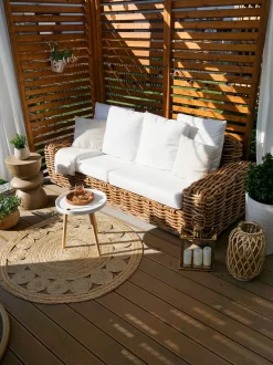 Divano da giardino 3 posti FORLI Rattan Naturale