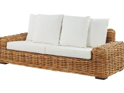 Divano da giardino 3 posti FORLI Rattan Naturale