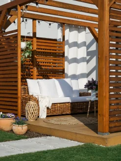 Divano da giardino 3 posti FORLI Rattan Naturale