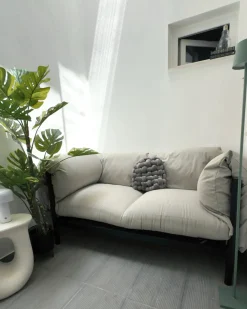 Divano da giardino 2 posti ESPERIA Metallo Grigio