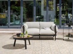 Divano da giardino 2 posti ESPERIA Metallo Grigio