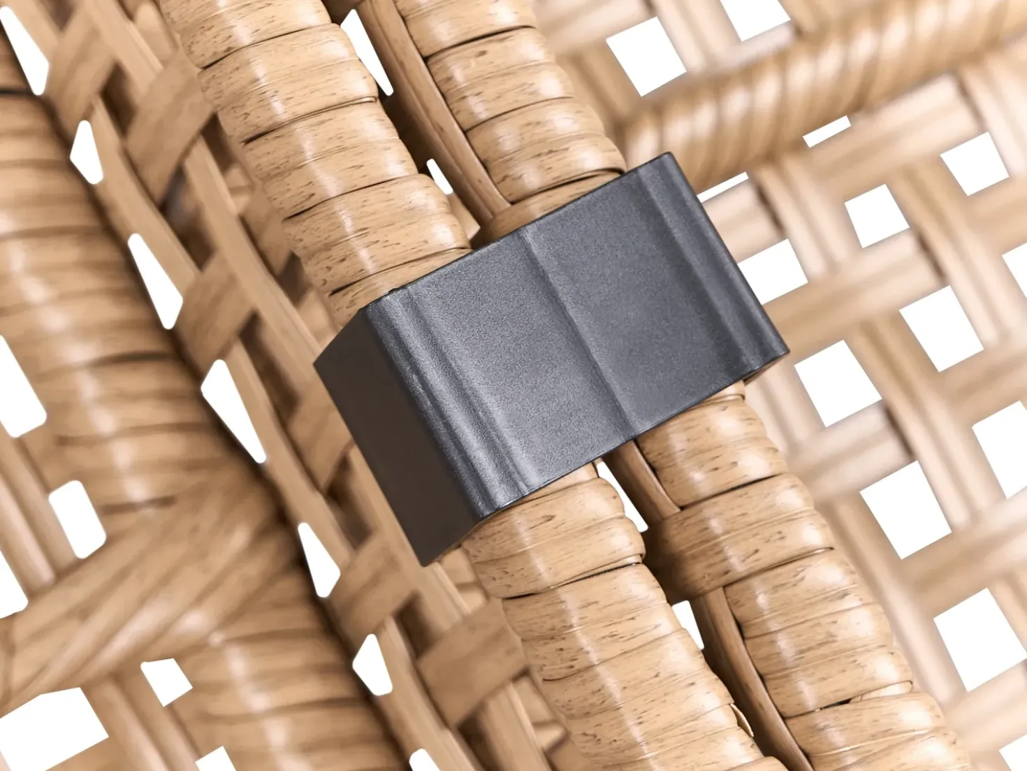 Divano da giardino a forma di U 6 posti OMEGANA Modulare Rattan sintetico (PE) Beige chiaro