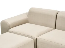 Divano da giardino con pouf 7 posti BATTIFOLLO Modulare Beige