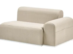 Divano da giardino con pouf 7 posti BATTIFOLLO Modulare Beige