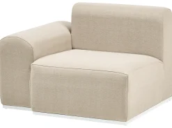 Divano da giardino con pouf 7 posti BATTIFOLLO Modulare Beige