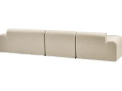 Divano da giardino con pouf 7 posti BATTIFOLLO Modulare Beige
