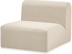 Divano da giardino con pouf 7 posti BATTIFOLLO Modulare Beige