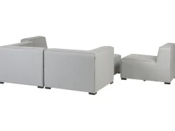 Divano da giardino con pouf 4 posti AREZZO Modulare Grigio chiaro