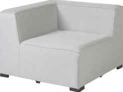 Divano da giardino con pouf 4 posti AREZZO Modulare Grigio chiaro