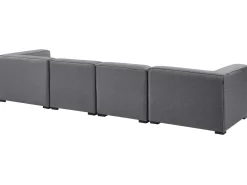 Divano da giardino con pouf 4 posti AREZZO Modulare Grigio