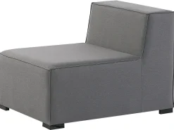 Divano da giardino con pouf 4 posti AREZZO Modulare Grigio