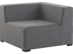 Divano da giardino con pouf 4 posti AREZZO Modulare Grigio
