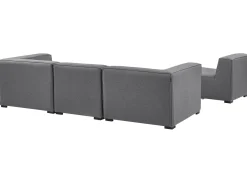 Divano da giardino con pouf 4 posti AREZZO Modulare Grigio