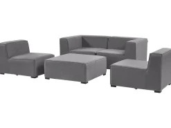 Divano da giardino con pouf 4 posti AREZZO Modulare Grigio