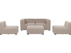 Divano da giardino con pouf 4 posti AREZZO Modulare Beige