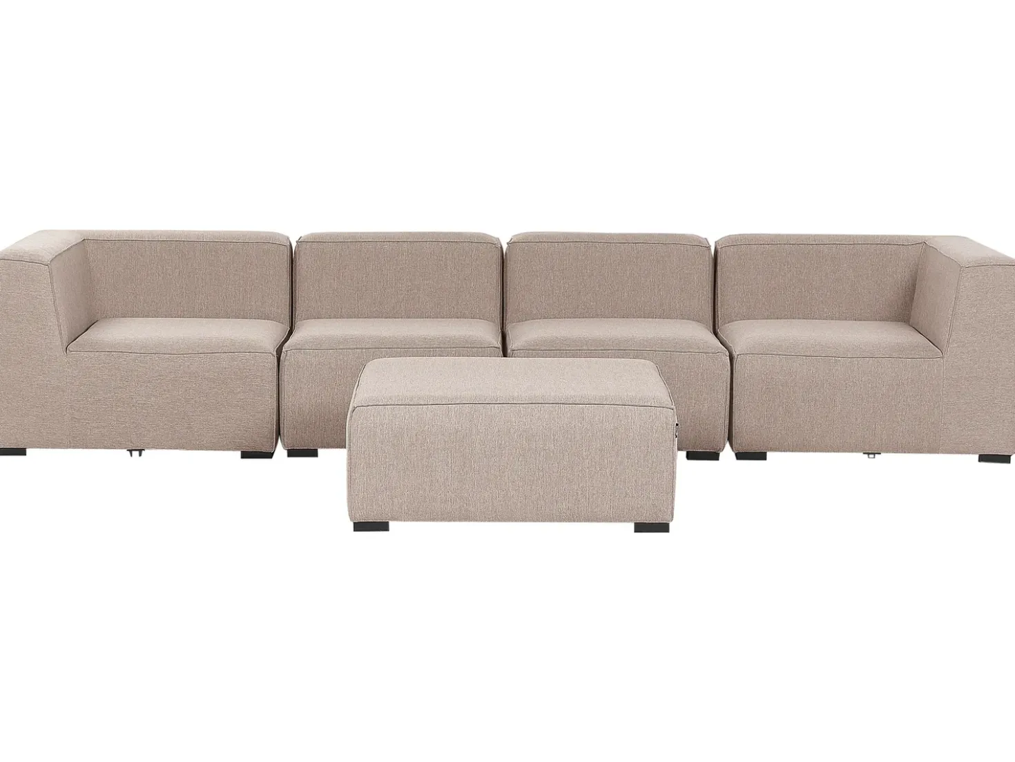 Divano da giardino con pouf 4 posti AREZZO Modulare Beige