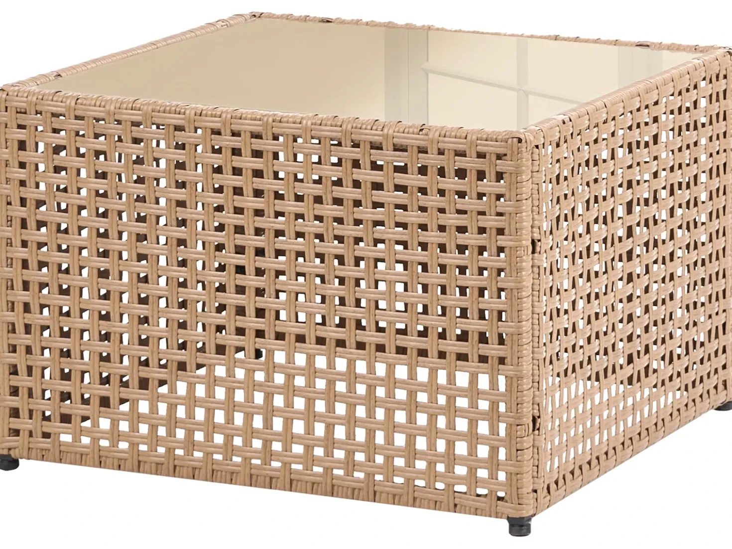 Divano da giardino con tavolo 2 posti OMEGANA Rattan sintetico (PE) Beige chiaro