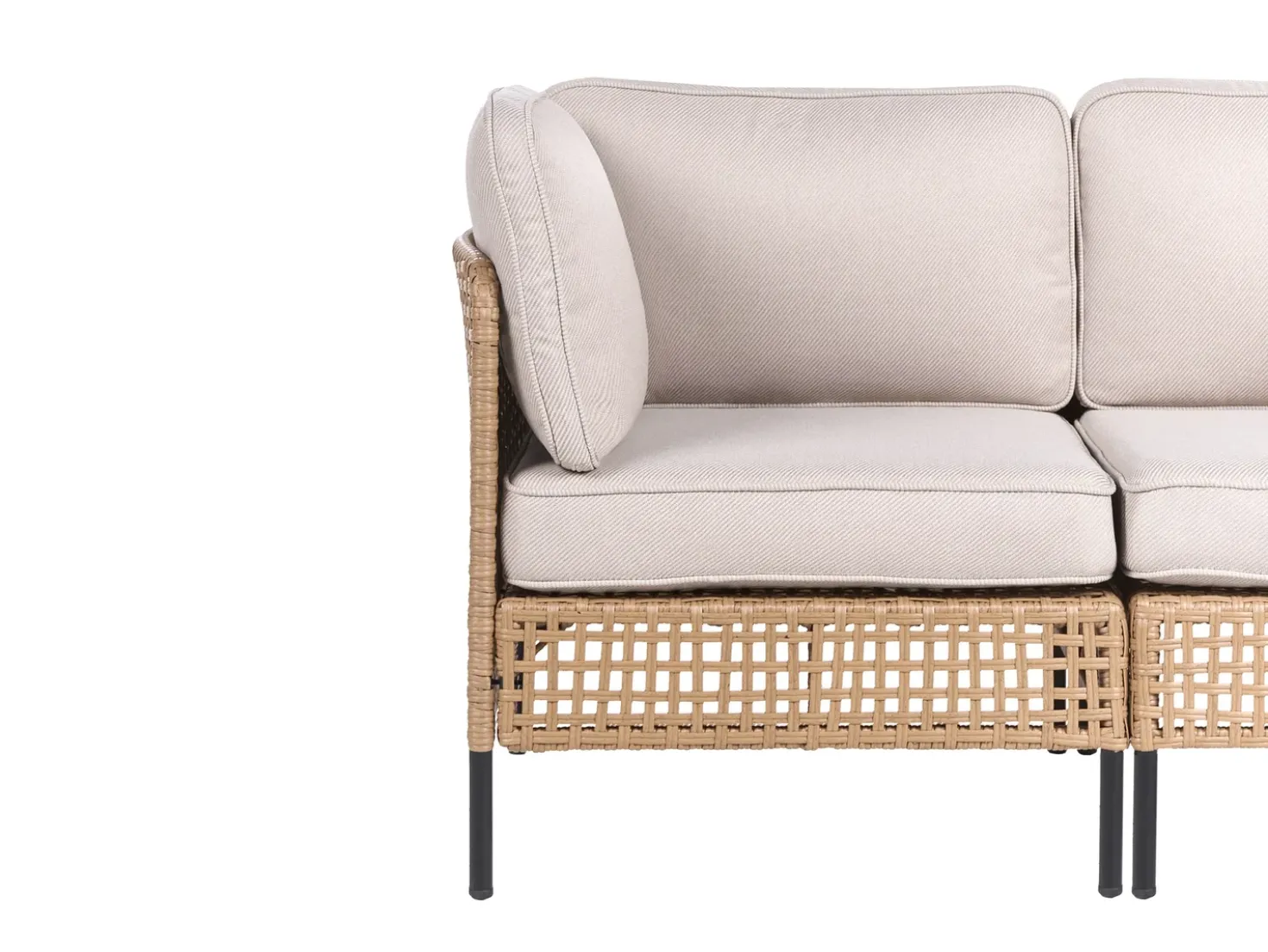 Divano da giardino con tavolo 2 posti OMEGANA Rattan sintetico (PE) Beige chiaro