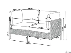 Divano da giardino con tavolo 2 posti OMEGANA Rattan sintetico (PE) Beige chiaro