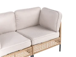 Divano da giardino con tavolo 4 posti OMEGANA Modulare Rattan sintetico (PE) Beige chiaro