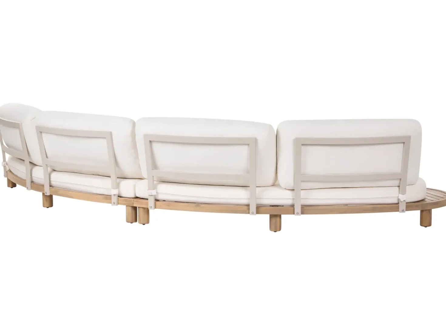 Divano da giardino con tavolo 4 posti NUMANA Legno d'acacia Bianco sporco